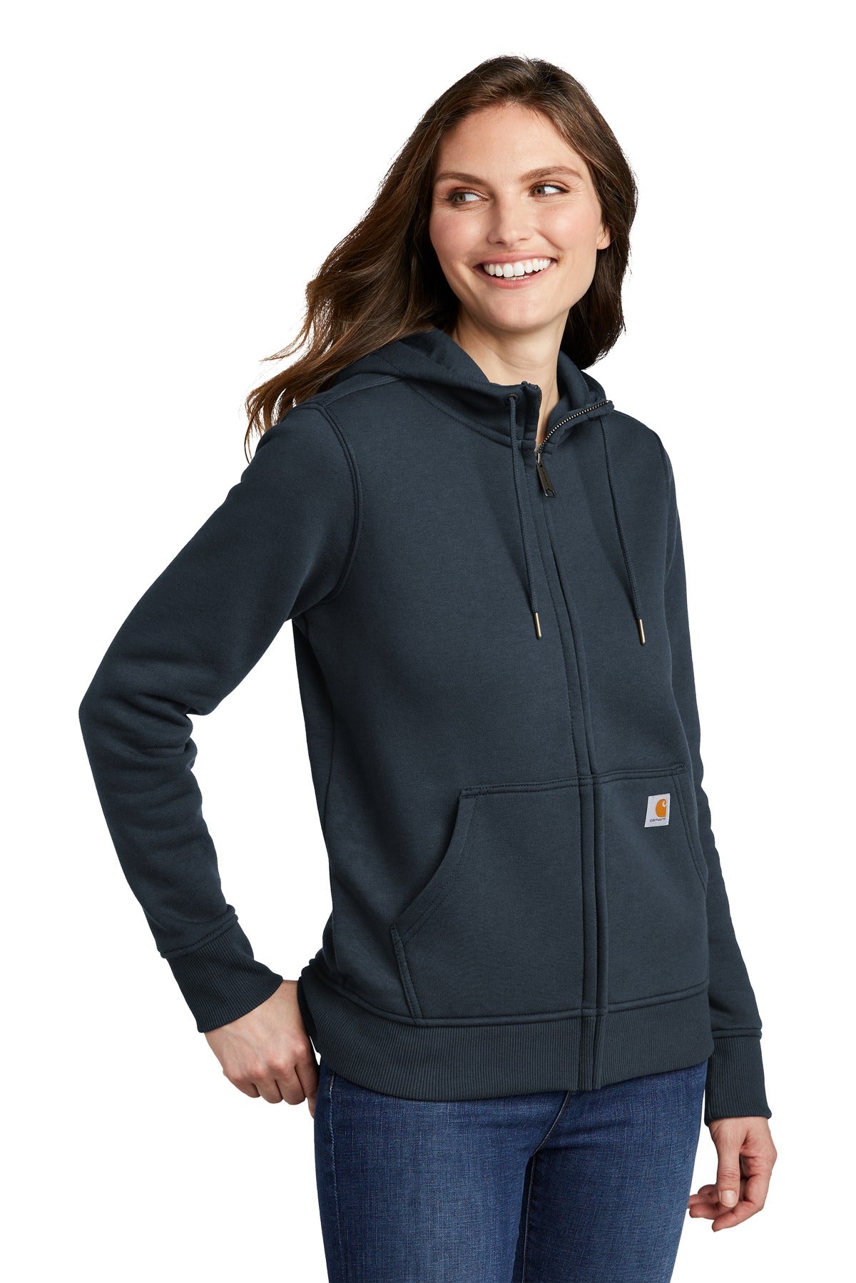 Navy Carhartt Women's Clarksburg Full-Zip Hoodie CT102788