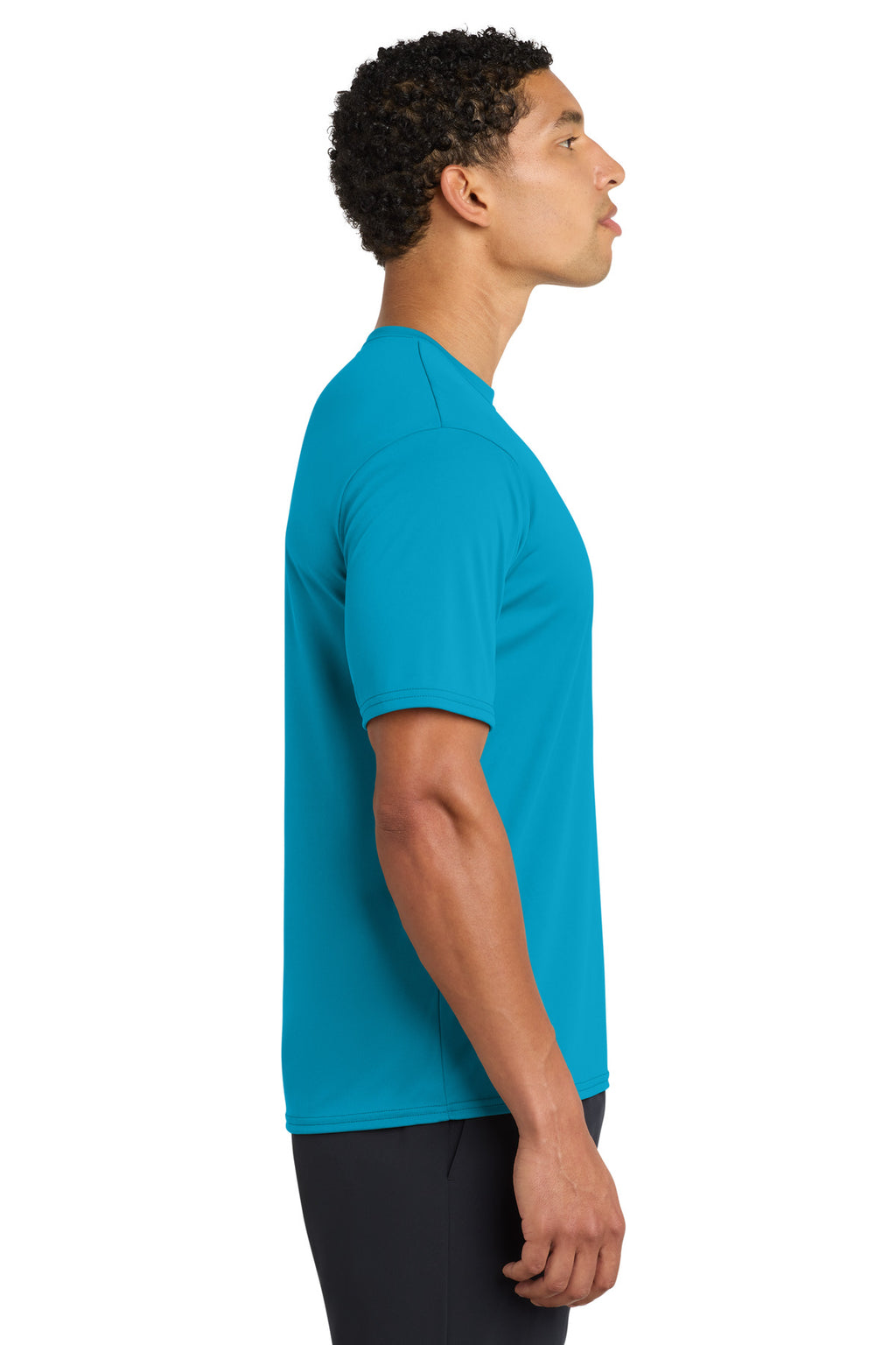 Neon Blue Port & Company Performance Tee. PC380