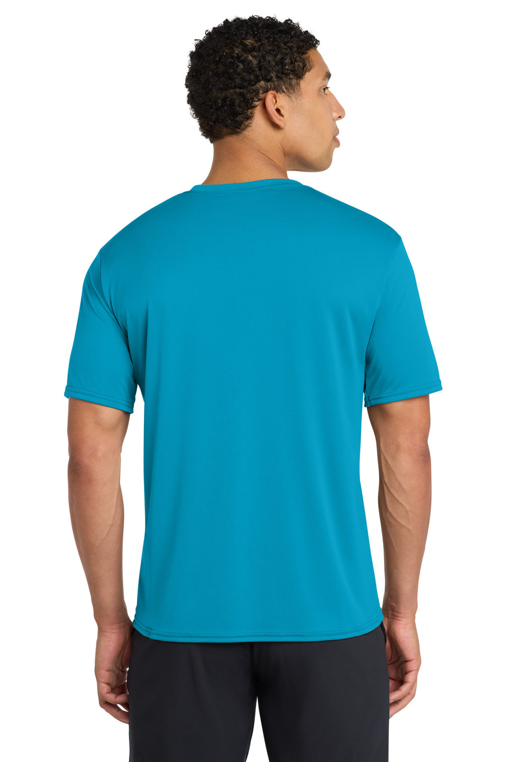 Neon Blue Port & Company Performance Tee. PC380