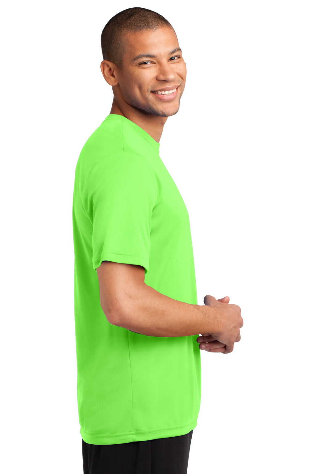 Neon Green Port & Company Performance Tee. PC380