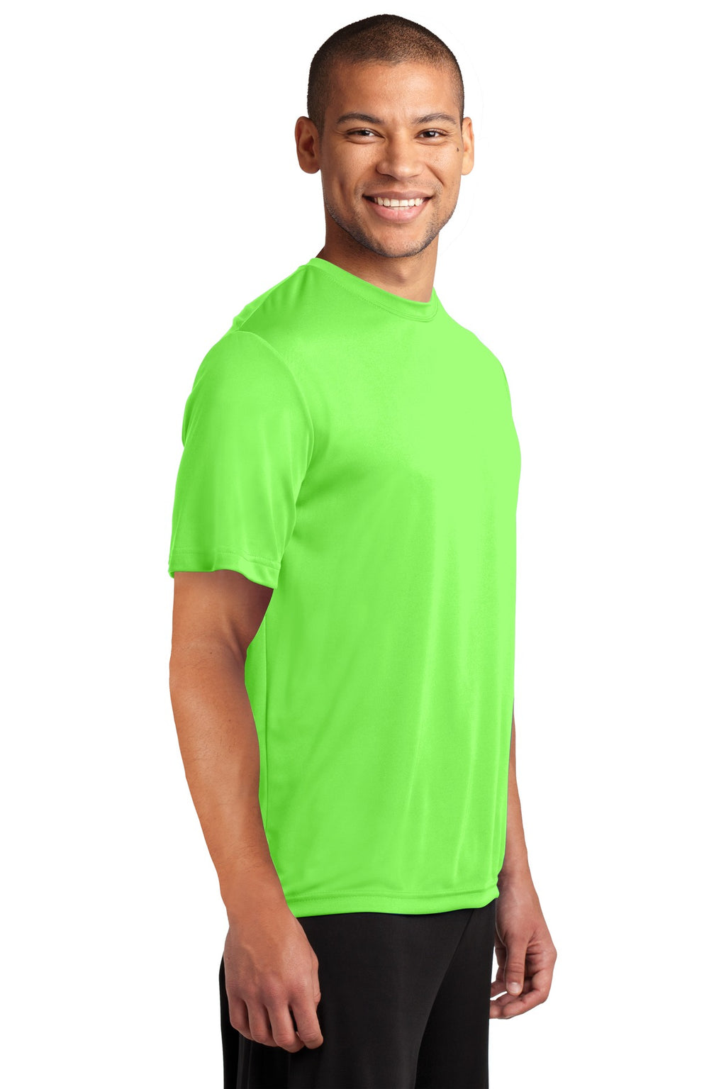 Neon Green Port & Company Performance Tee. PC380