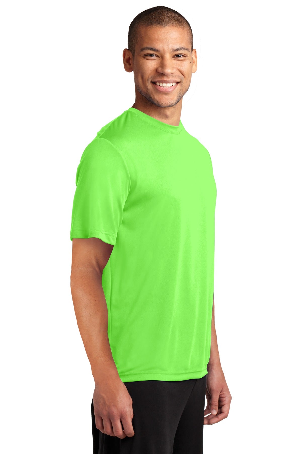 Neon Green Port & Company Performance Tee. PC380