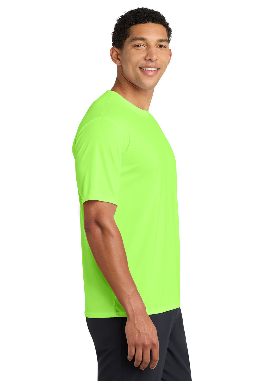 Neon Green Port & Company Performance Tee. PC380