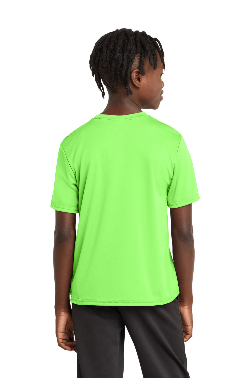 Neon Green Port & Company Youth Performance Tee. PC380Y