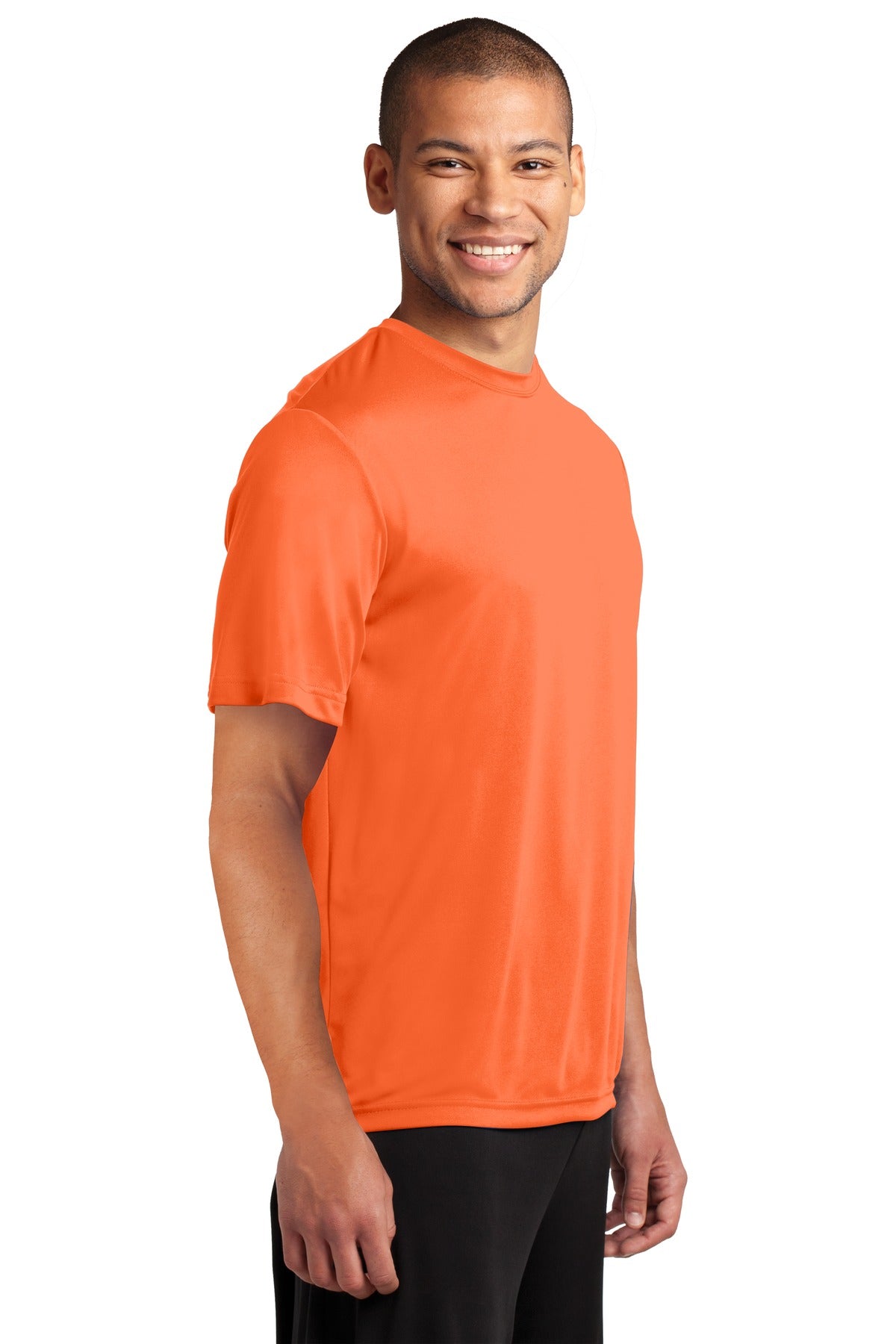 Neon Orange Port & Company Performance Tee. PC380
