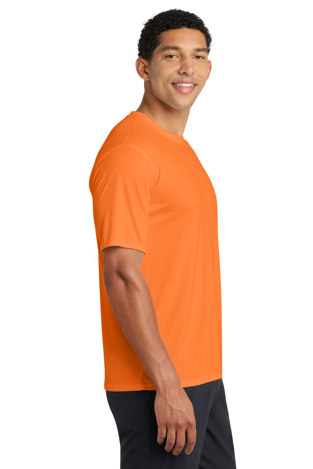 Neon Orange Port & Company Performance Tee. PC380