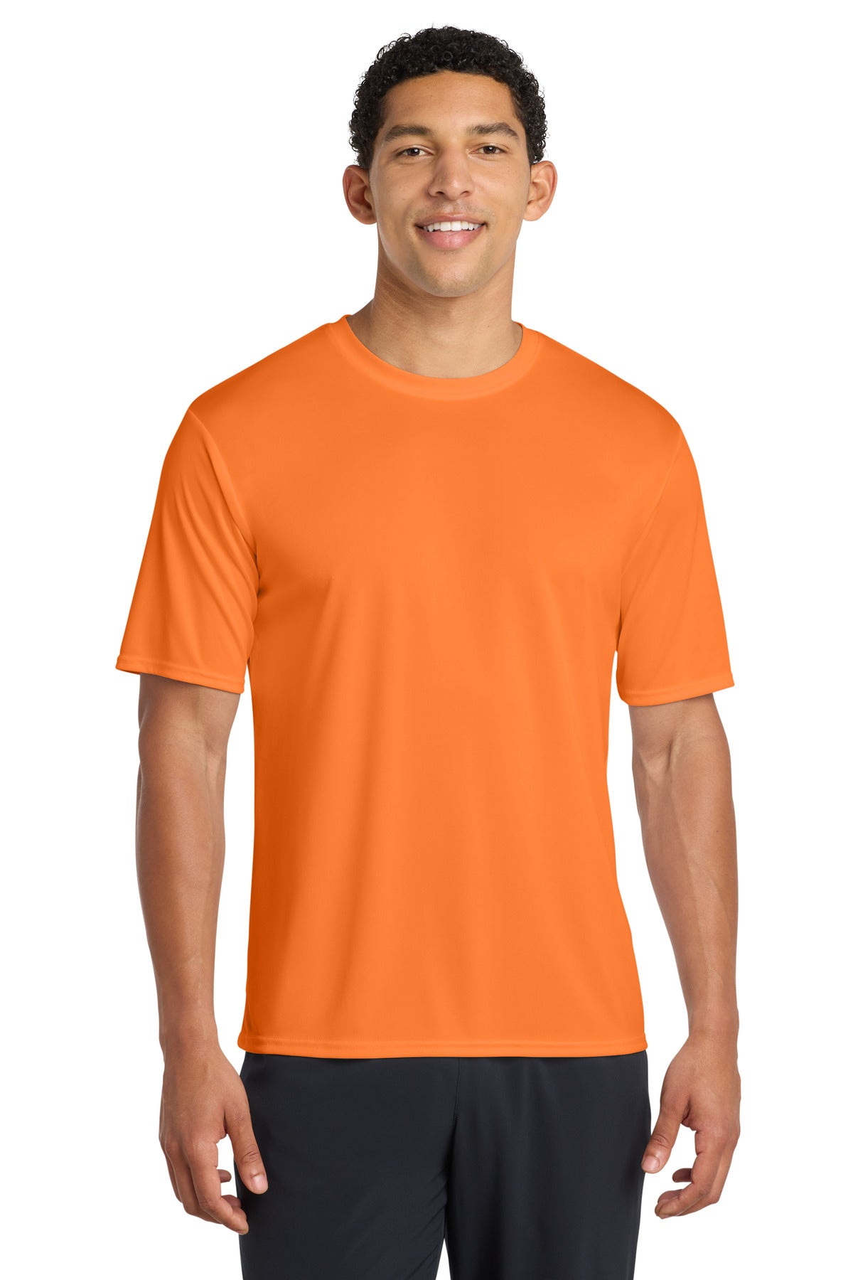 Neon Orange Port & Company Performance Tee. PC380