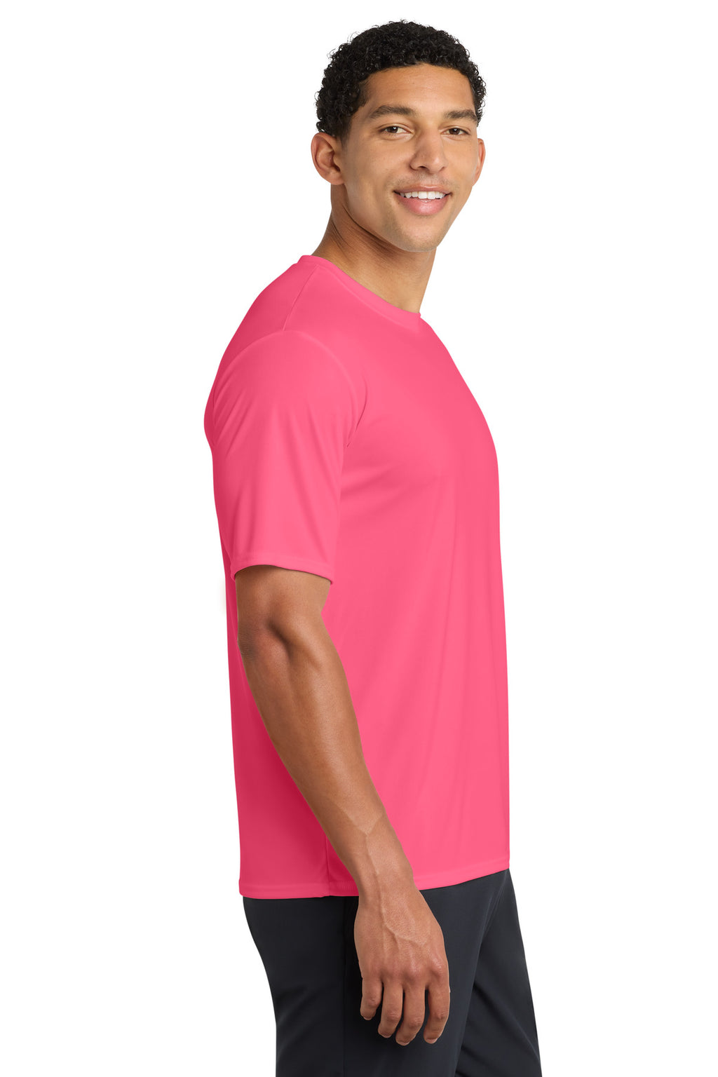 Neon Pink Port & Company Performance Tee. PC380