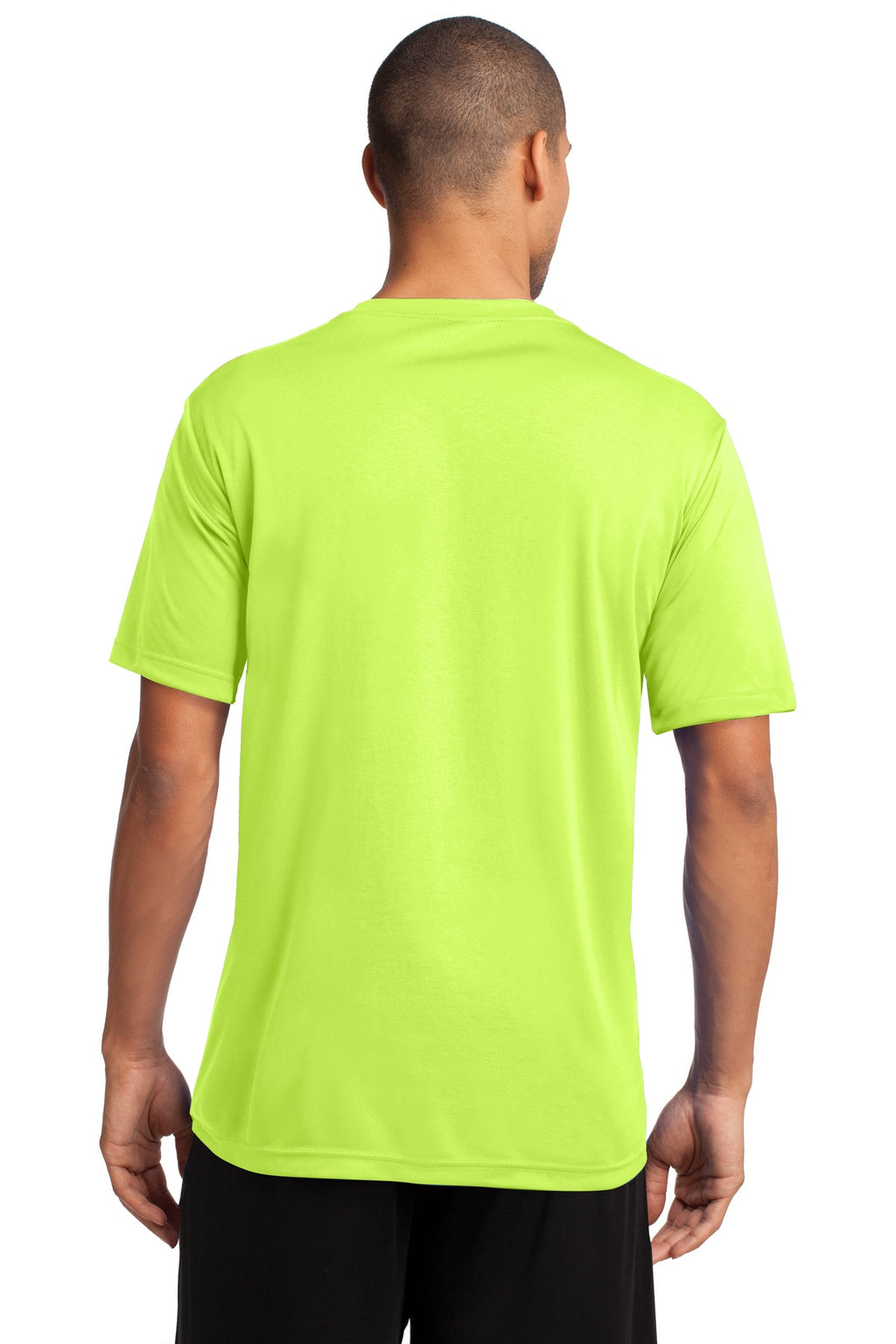 Neon Yellow Port & Company Performance Tee. PC380