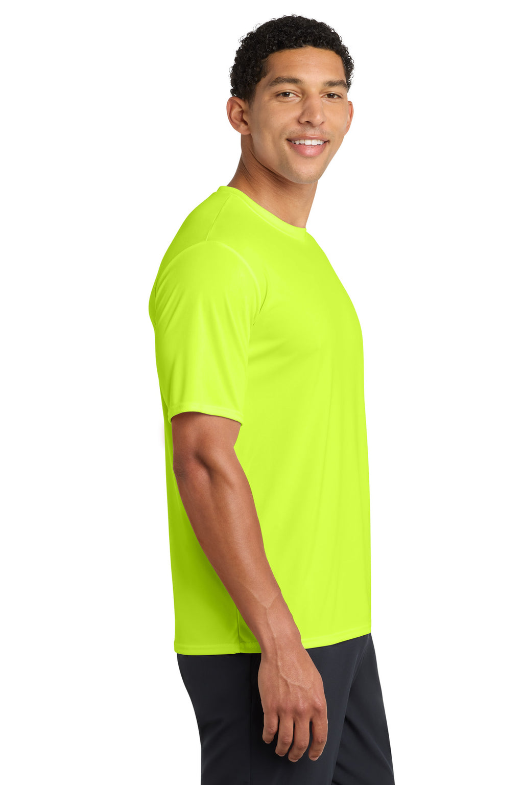 Neon Yellow Port & Company Performance Tee. PC380