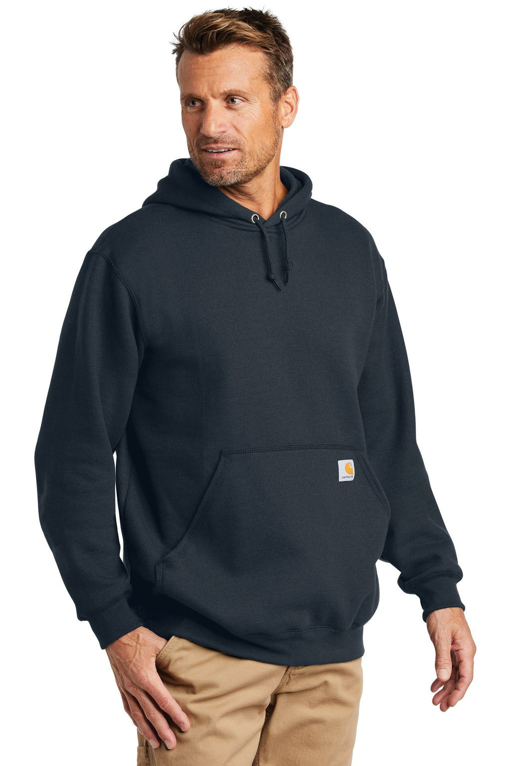 New Navy Carhartt Midweight Hooded Sweatshirt. CTK121