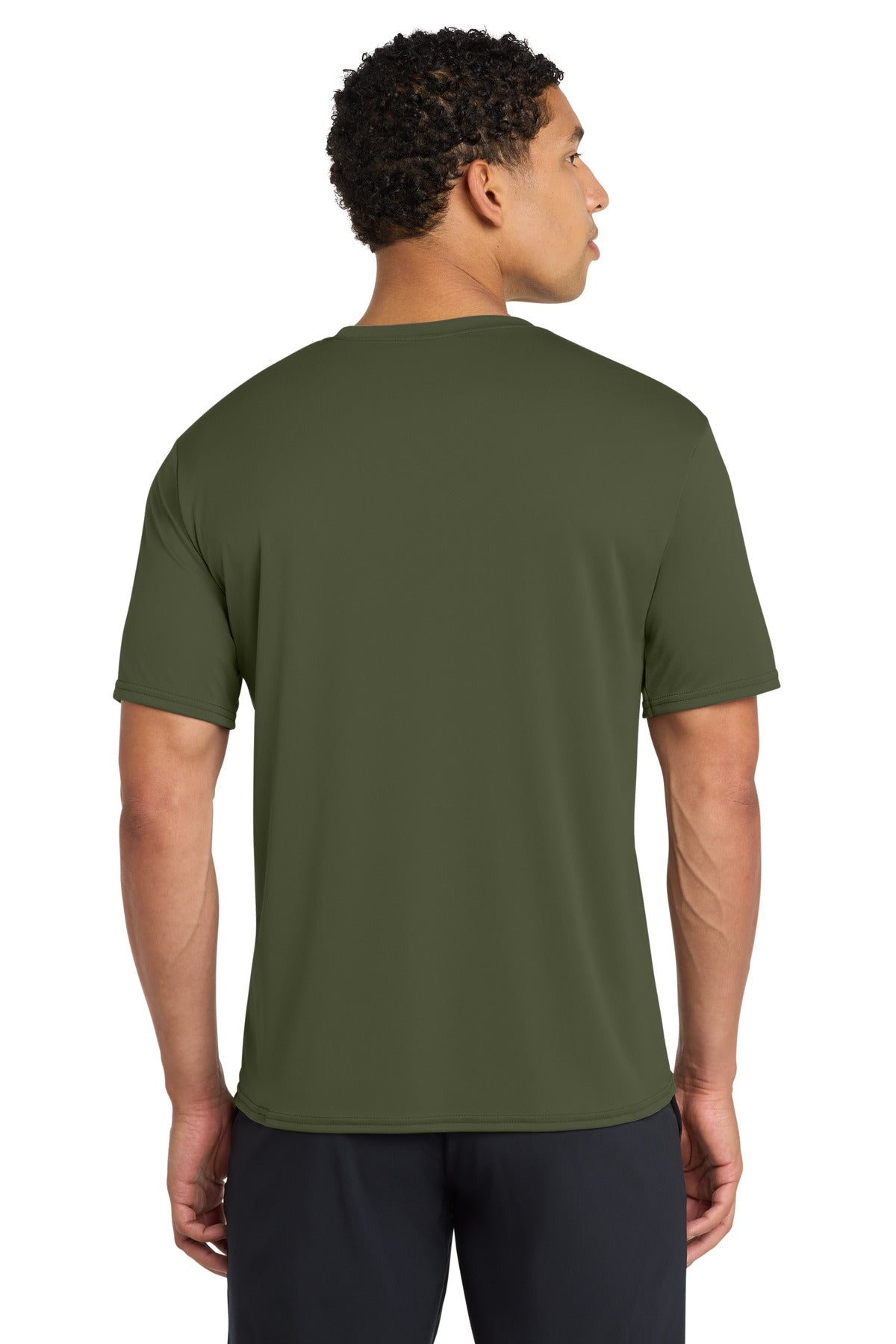 OlvDrabGn Port & Company Performance Tee. PC380