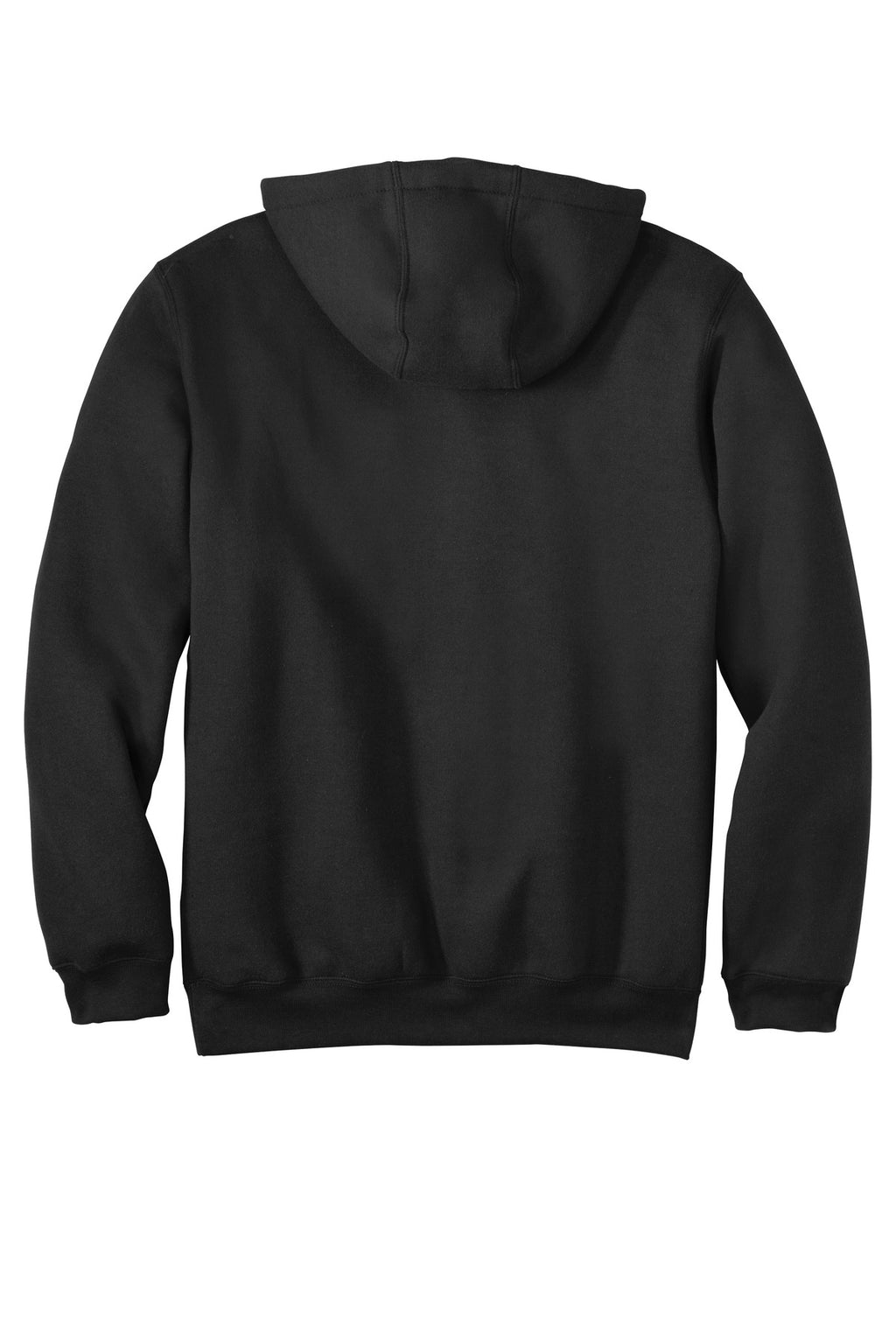 Rear View of Black Carhartt Midweight Hooded Sweatshirt. CTK121