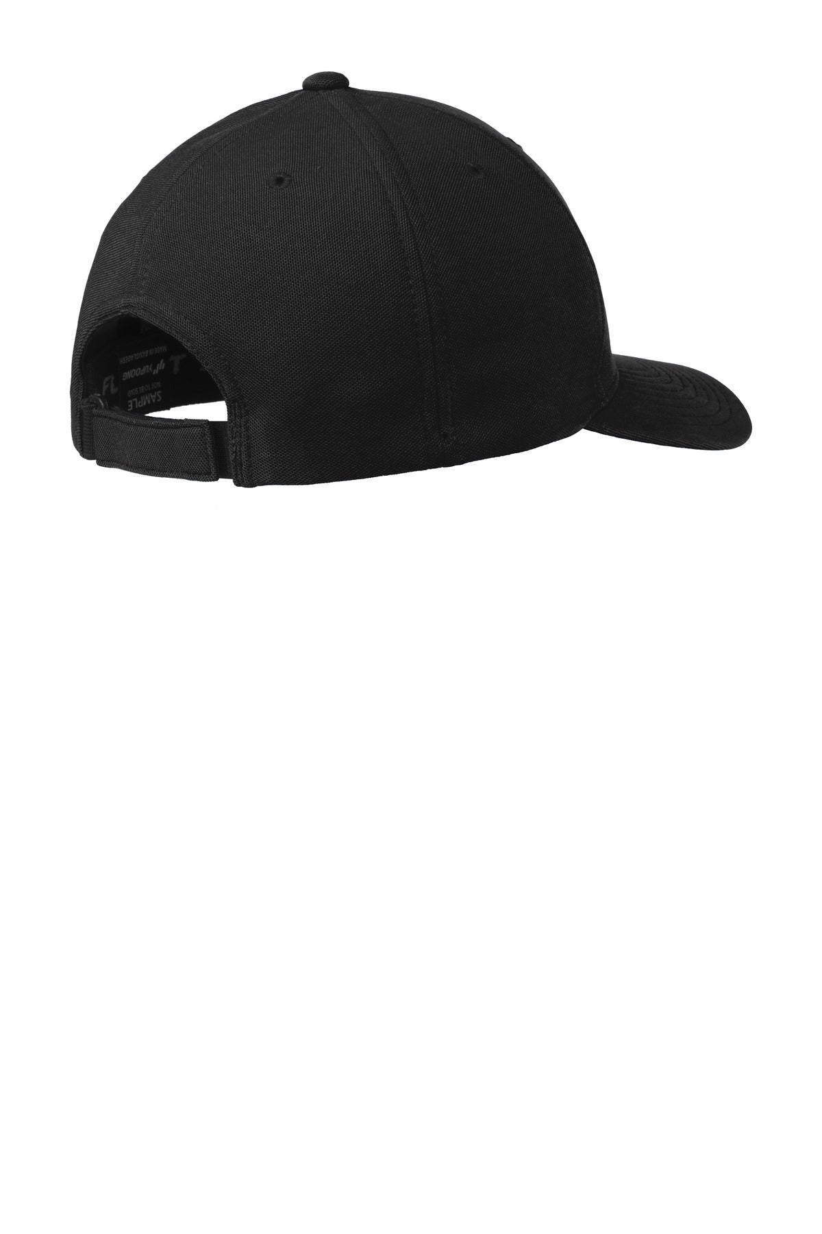 Rear View of Black Port Authority Flexfit 110 & Dry Mini Pique Cap. C934