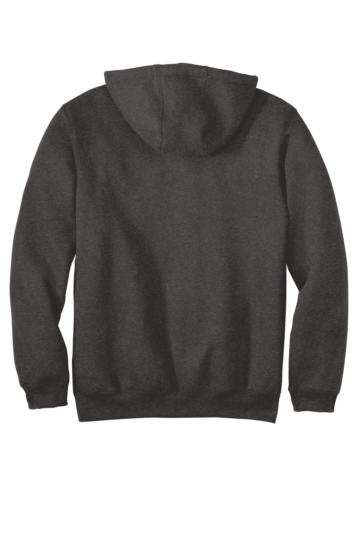 Rear View of Carbon Heather Carhartt Midweight Hooded Sweatshirt. CTK121