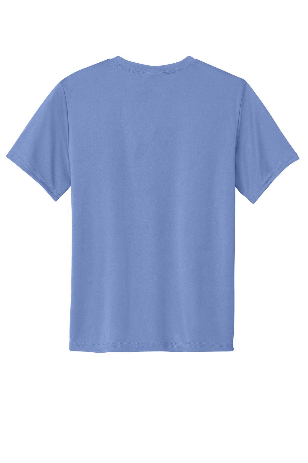 Rear View of Carolina Blue Port & Company Youth Performance Tee. PC380Y