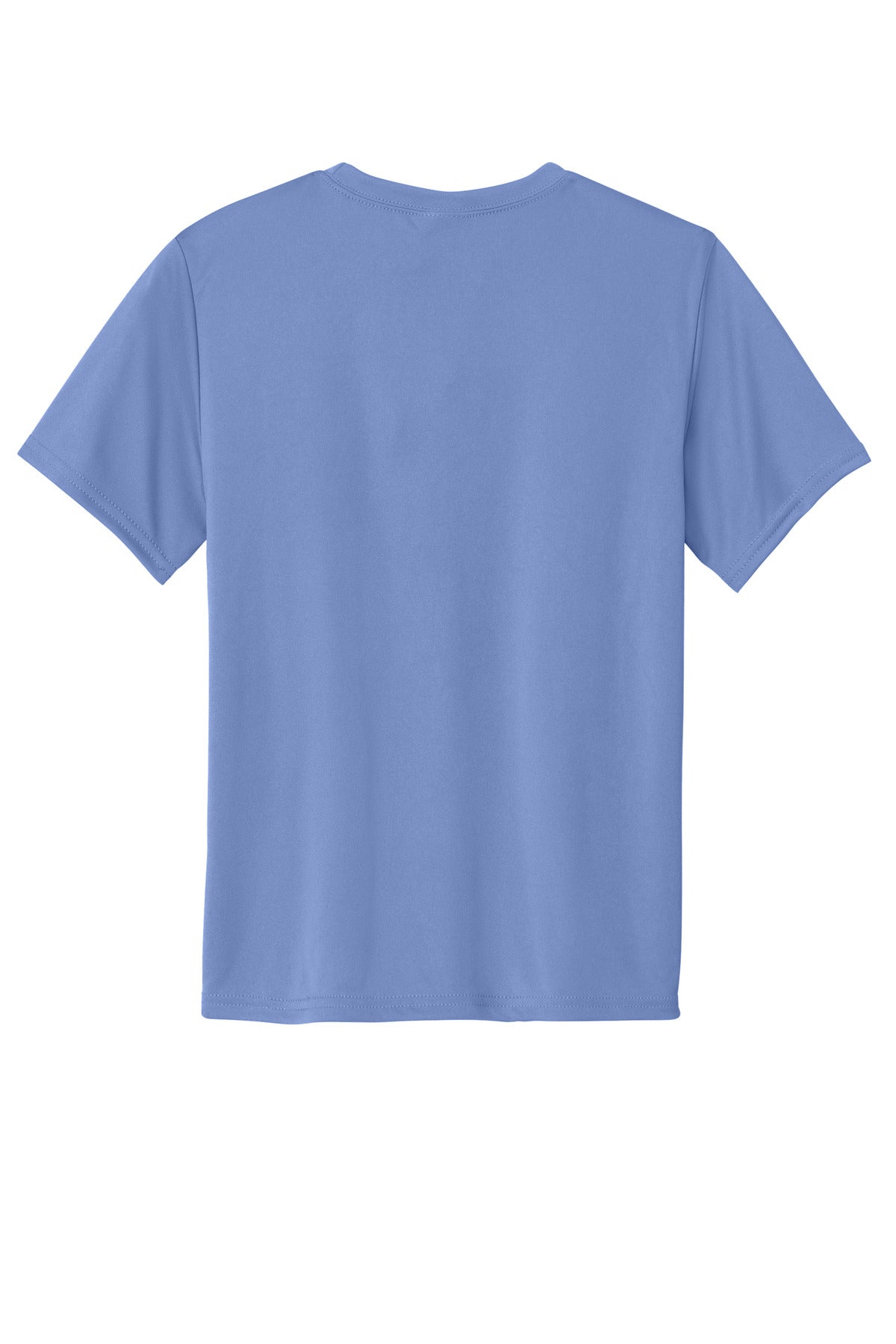 Rear View of Carolina Blue Port & Company Youth Performance Tee. PC380Y