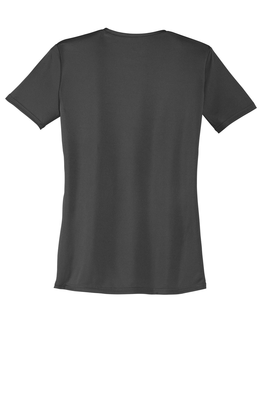 Rear View of Charcoal Port & Company Women's Performance Tee. LPC380