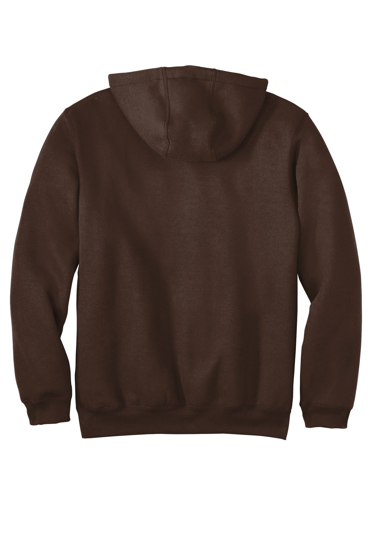 Rear View of Dark Brown Carhartt Midweight Hooded Sweatshirt. CTK121