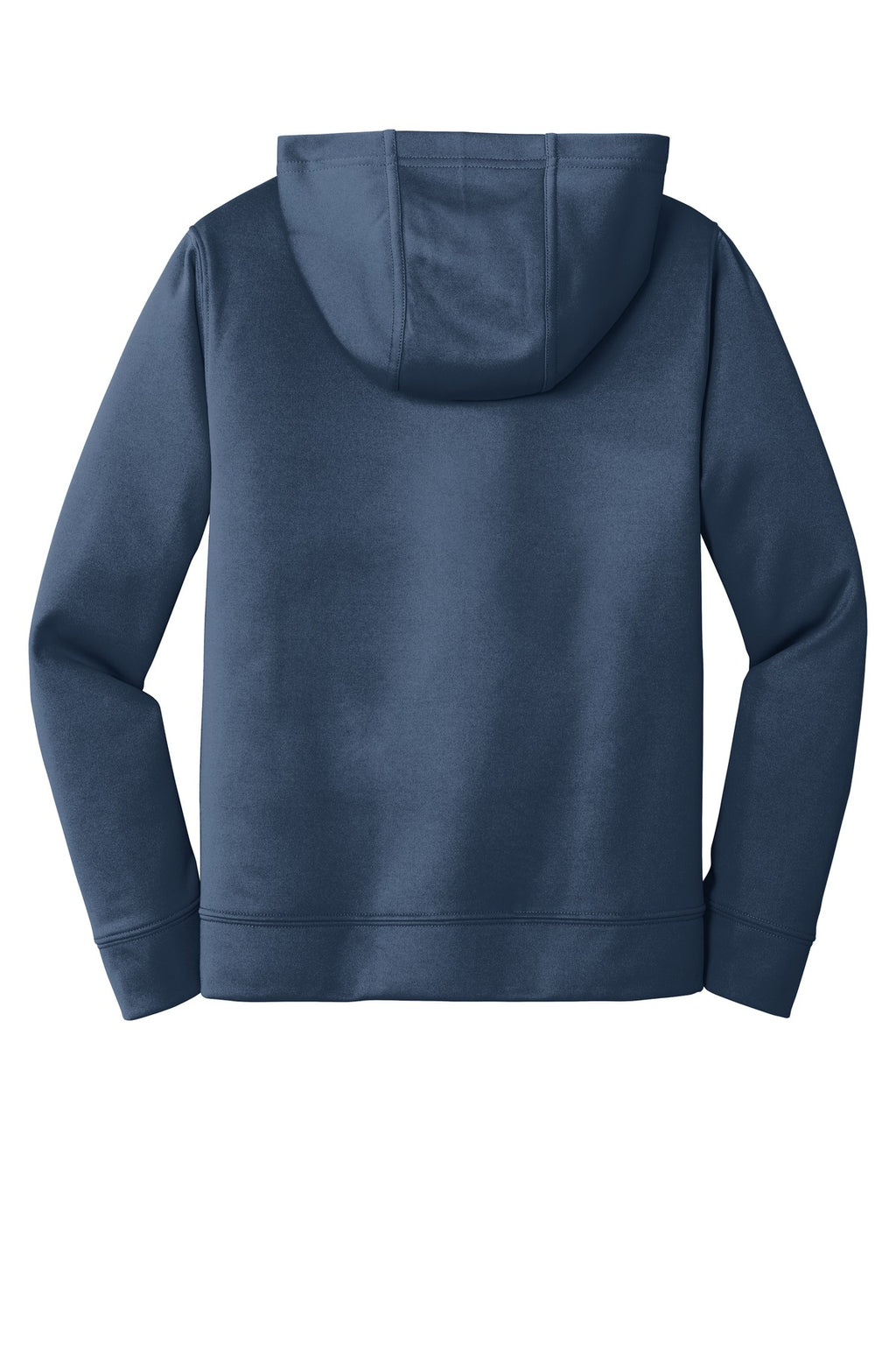 Rear View of Deep Navy Port & Company Youth Performance Fleece Pullover Hooded Sweatshirt. PC590YH