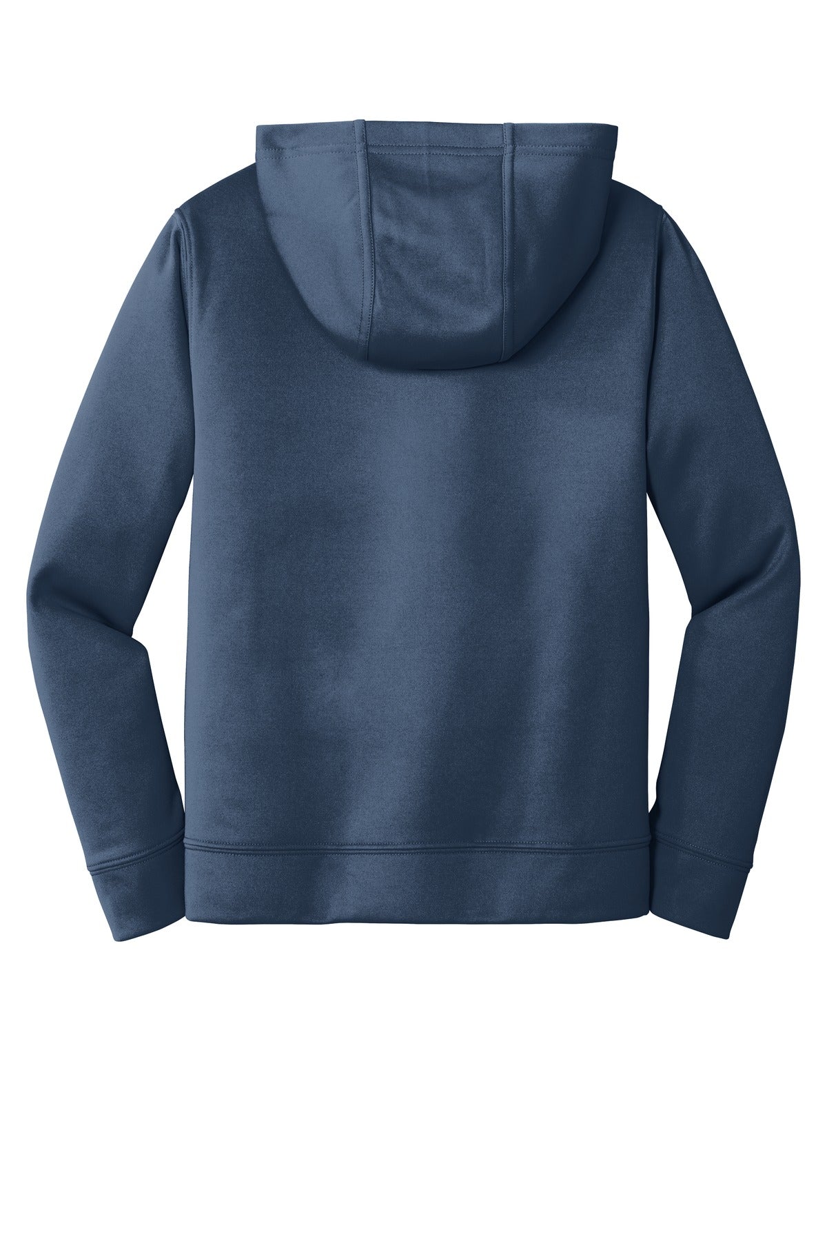 Rear View of Deep Navy Port & Company Youth Performance Fleece Pullover Hooded Sweatshirt. PC590YH