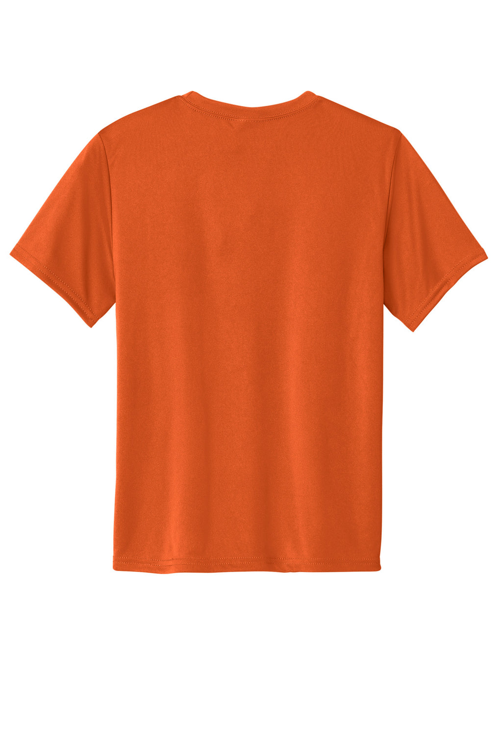 Rear View of DeepOrange Port & Company Youth Performance Tee. PC380Y