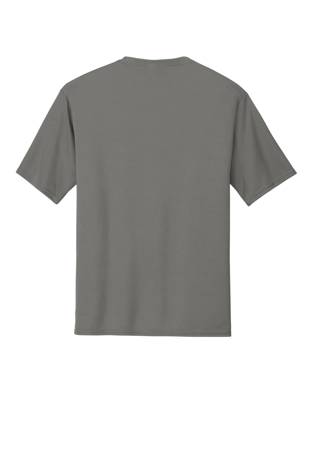Rear View of Grey Concrete Port & Company Performance Tee. PC380