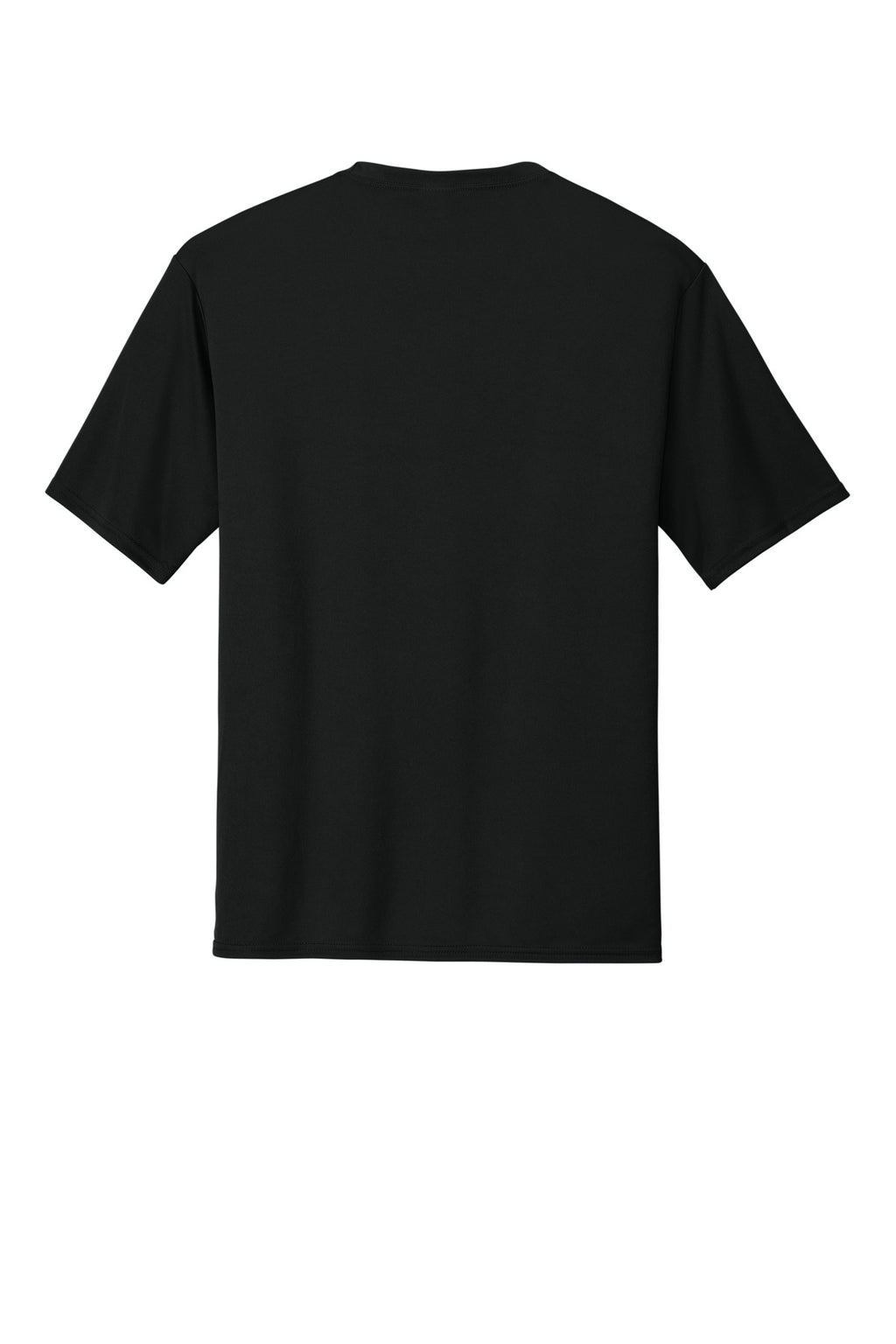 Rear View of Jet Black Port & Company Performance Tee. PC380