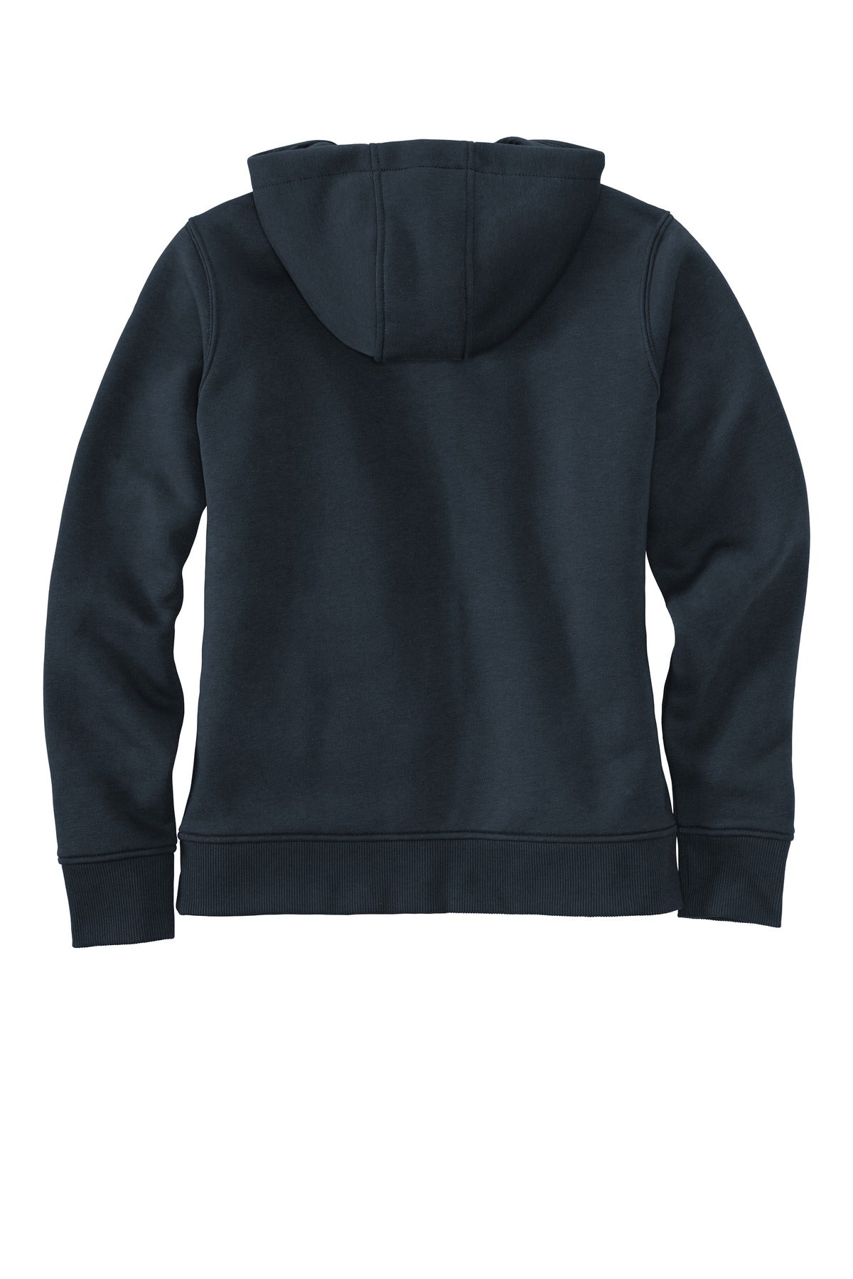 Rear View of Navy Carhartt Women's Clarksburg Full-Zip Hoodie CT102788