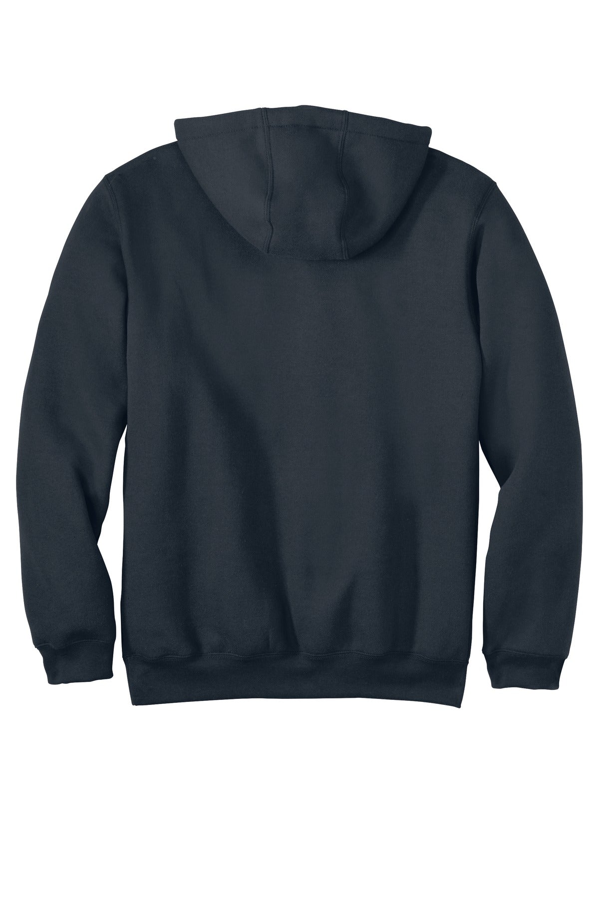 Rear View of New Navy Carhartt Midweight Hooded Sweatshirt. CTK121