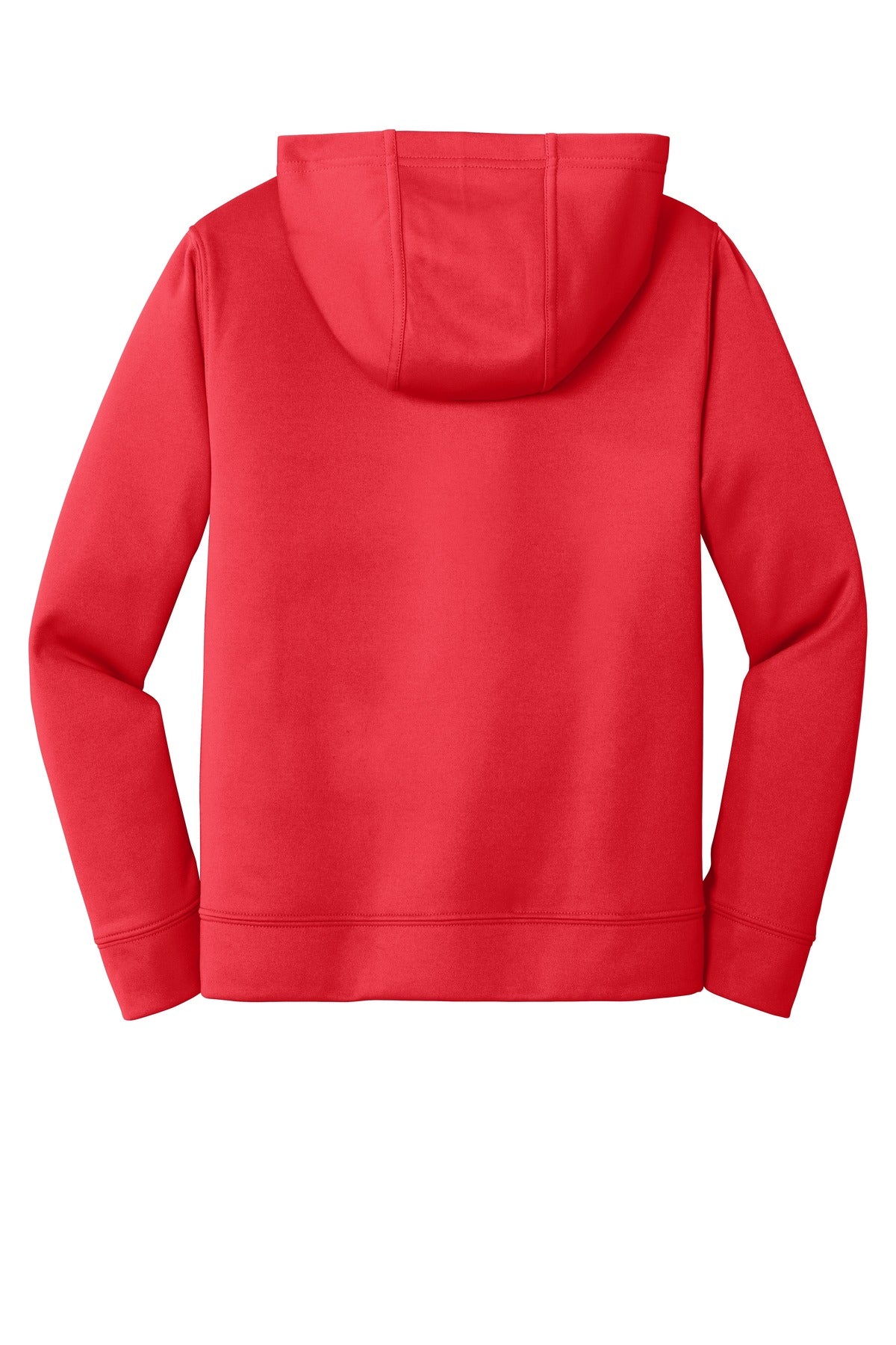 Rear View of Red Port & Company Youth Performance Fleece Pullover Hooded Sweatshirt. PC590YH