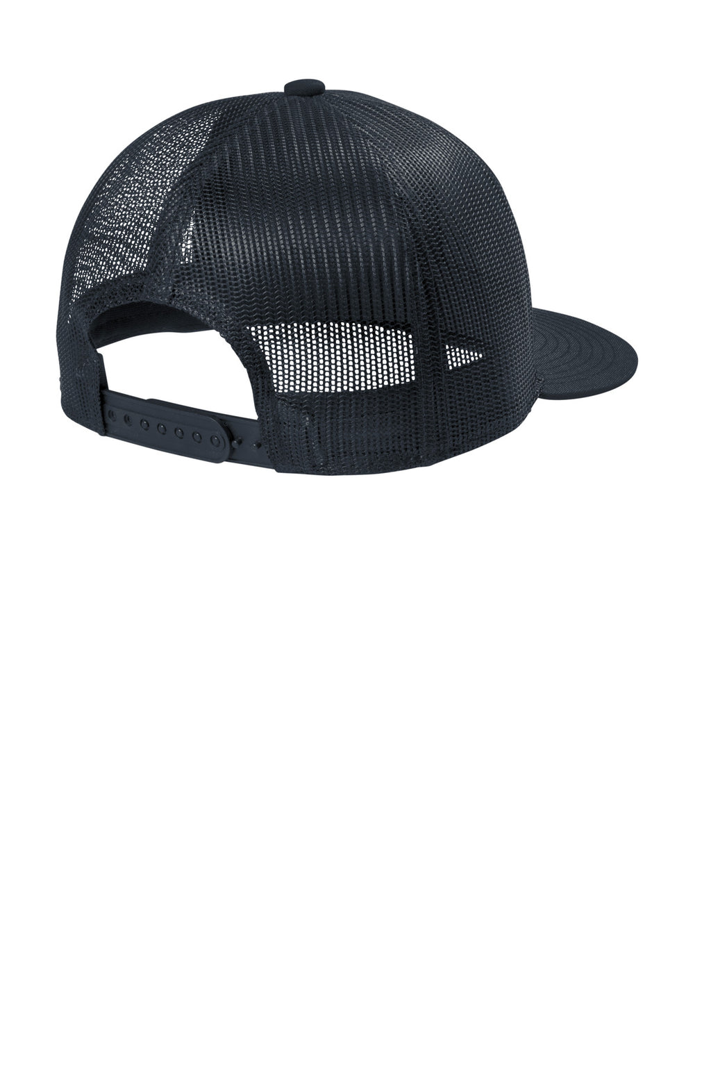Rear View of RichNavy Port Authority Snapback Flat Bill Trucker Cap C407
