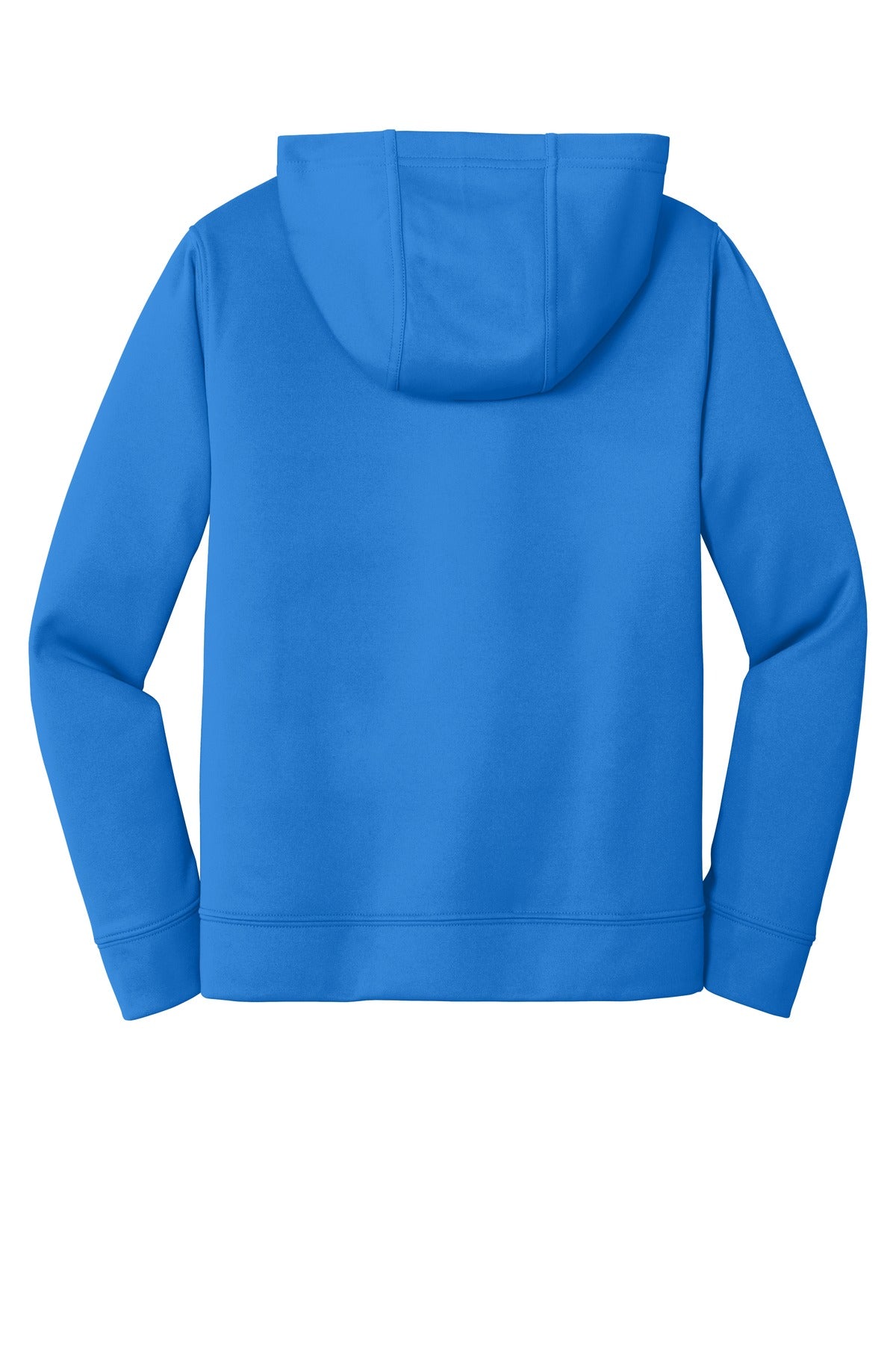 Rear View of Royal Port & Company Youth Performance Fleece Pullover Hooded Sweatshirt. PC590YH