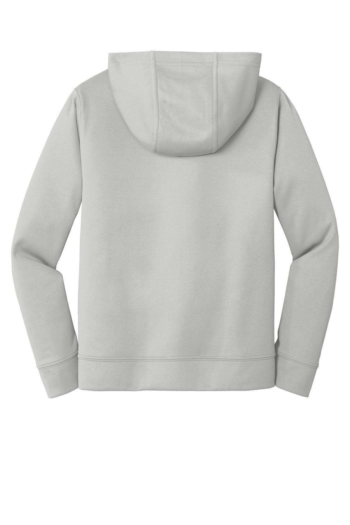 Rear View of Silver Port & Company Youth Performance Fleece Pullover Hooded Sweatshirt. PC590YH
