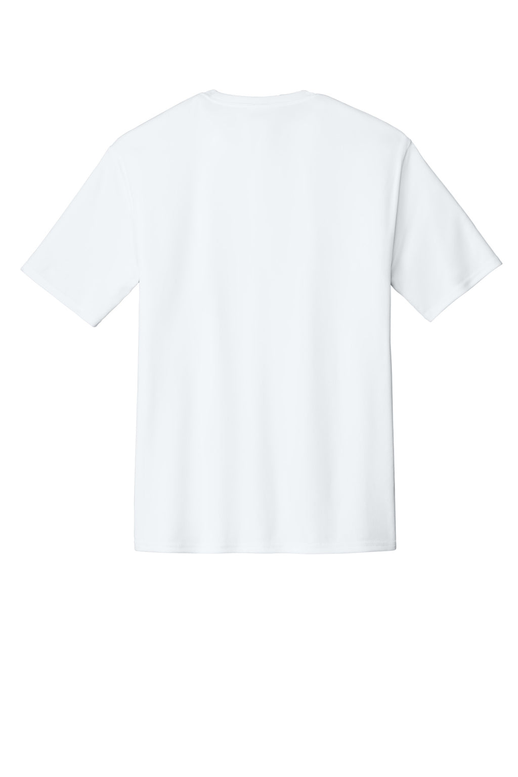 Rear View of White Port & Company Performance Tee. PC380