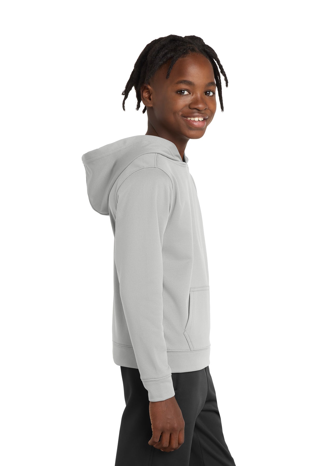 Silver Port & Company Youth Performance Fleece Pullover Hooded Sweatshirt. PC590YH
