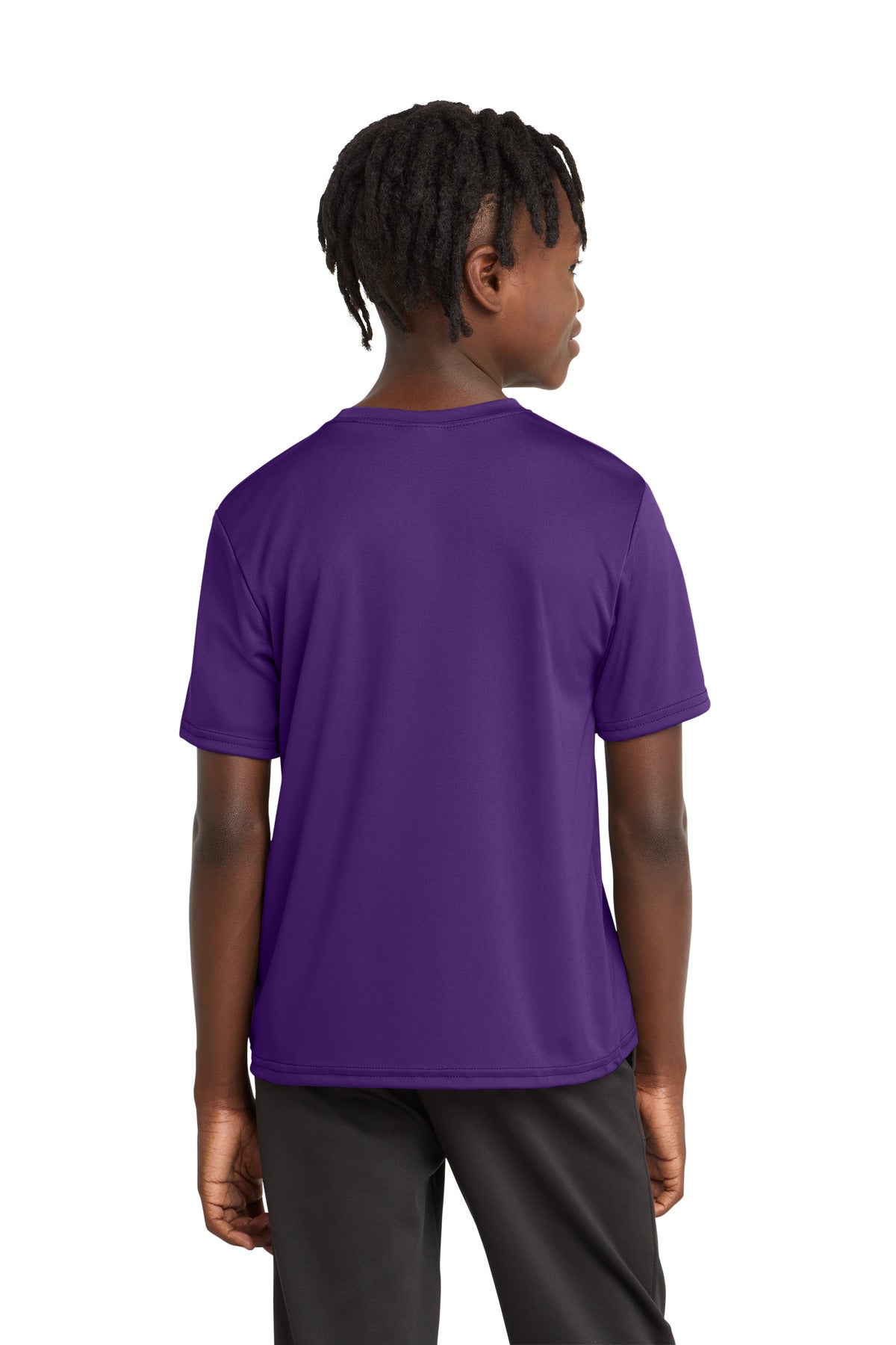 Team Purple Port & Company Youth Performance Tee. PC380Y
