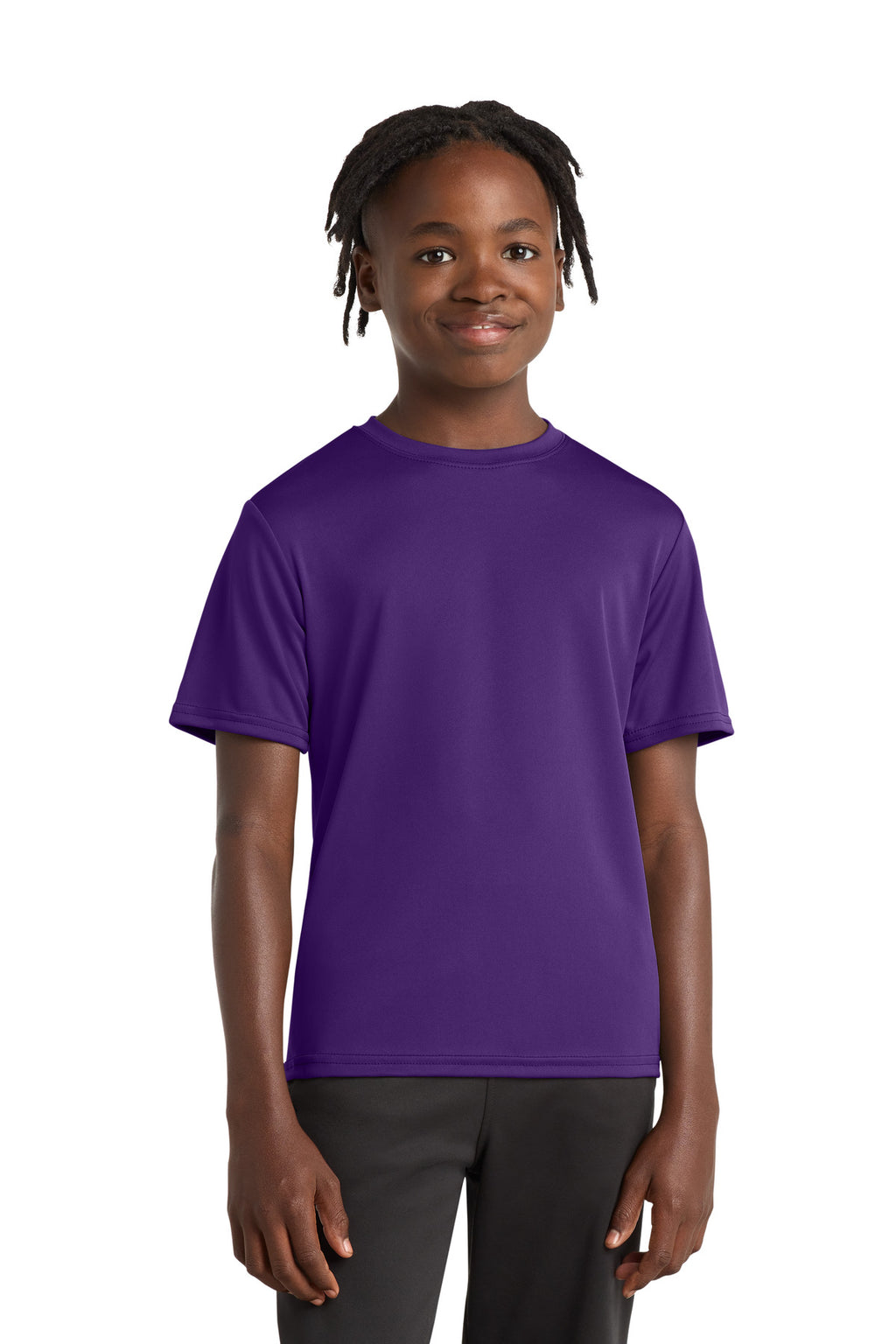 Team Purple Port & Company Youth Performance Tee. PC380Y