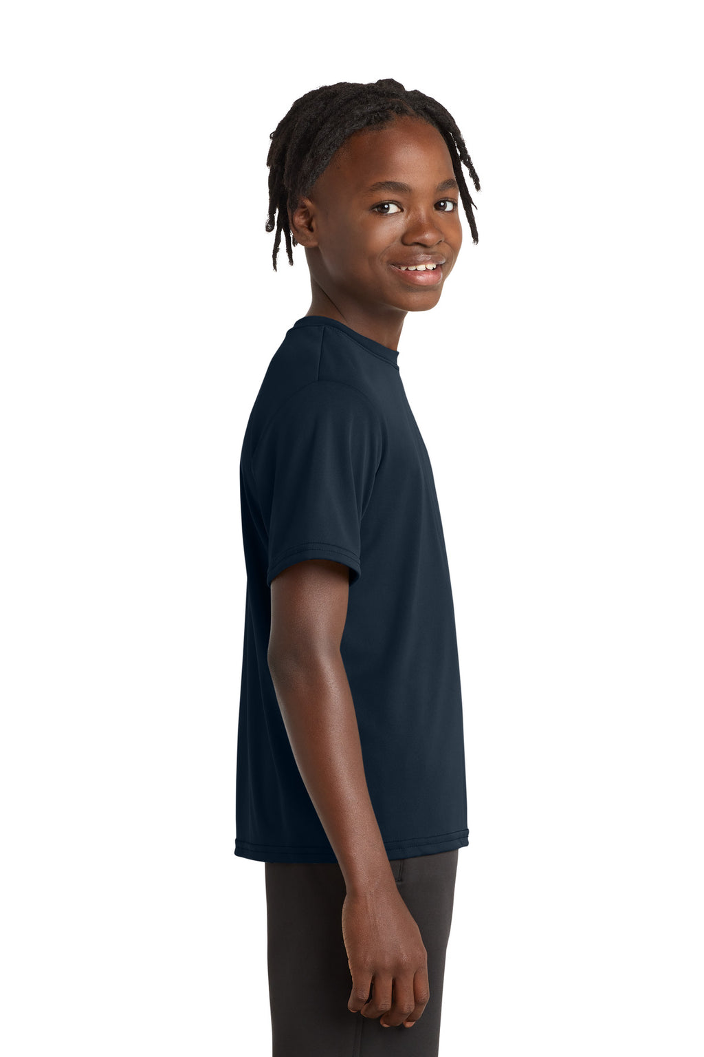 TrueNavy Port & Company Youth Performance Tee. PC380Y